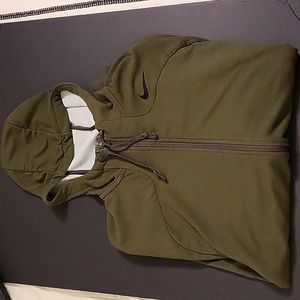 Men's Nike Dri-Fit Lightweight Green Full-Zip Jacket (with Hood) Size XL